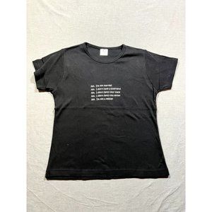 No Im Not Married Shirt Women Small Black Funny Pullover‎ Tee Ladies NWOT.
